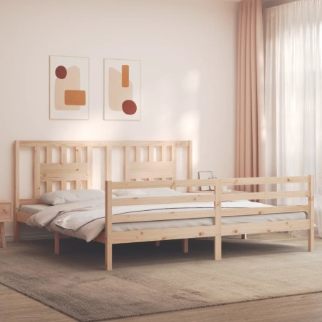 vidaXL Giroletto con Testiera 200x200 cm in Legno Massello