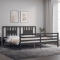 vidaXL Giroletto con Testiera Grigio 200x200 cm in Legno Massello vidaXL Giroletto con Testiera Grigio 200x200 cm in Legno Massello