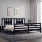 vidaXL Giroletto con Testiera Nero 200x200 cm in Legno Massello vidaXL Giroletto con Testiera Nero 200x200 cm in Legno Massello
