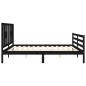 vidaXL Giroletto con Testiera Nero 200x200 cm in Legno Massello vidaXL Giroletto con Testiera Nero 200x200 cm in Legno Massello