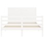 vidaXL Giroletto con Testiera Bianco 140x190 cm in Legno Massello vidaXL Giroletto con Testiera Bianco 140x190 cm in Legno Massello