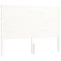 vidaXL Giroletto con Testiera Bianco 140x190 cm in Legno Massello vidaXL Giroletto con Testiera Bianco 140x190 cm in Legno Massello