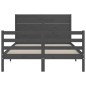 vidaXL Giroletto con Testiera Grigio 140x190 cm in Legno Massello vidaXL Giroletto con Testiera Grigio 140x190 cm in Legno Massello