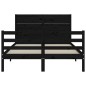 vidaXL Giroletto con Testiera Nero 140x190 cm in Legno Massello vidaXL Giroletto con Testiera Nero 140x190 cm in Legno Massello