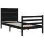 vidaXL Giroletto con Testiera Nero 90x200 cm in Legno Massello vidaXL Giroletto con Testiera Nero 90x200 cm in Legno Massello