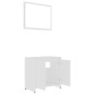 Set Mobili da Bagno Bianco in Legno Multistrato Set Mobili da Bagno Bianco in Legno Multistrato