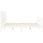 vidaXL Giroletto con Testiera Bianco 140x200 cm in Legno Massello vidaXL Giroletto con Testiera Bianco 140x200 cm in Legno Massello