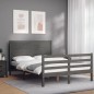 vidaXL Giroletto con Testiera Grigio 140x200 cm in Legno Massello vidaXL Giroletto con Testiera Grigio 140x200 cm in Legno Massello