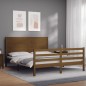 vidaXL Giroletto con Testiera Miele 5FT King Size in Legno Massello vidaXL Giroletto con Testiera Miele 5FT King Size in Legno Massello