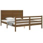 vidaXL Giroletto con Testiera Miele 5FT King Size in Legno Massello vidaXL Giroletto con Testiera Miele 5FT King Size in Legno Massello