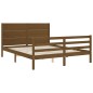 vidaXL Giroletto con Testiera Miele 5FT King Size in Legno Massello vidaXL Giroletto con Testiera Miele 5FT King Size in Legno Massello