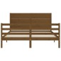 vidaXL Giroletto con Testiera Miele 5FT King Size in Legno Massello vidaXL Giroletto con Testiera Miele 5FT King Size in Legno Massello
