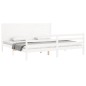 vidaXL Giroletto con Testiera Bianco 200x200 cm in Legno Massello vidaXL Giroletto con Testiera Bianco 200x200 cm in Legno Massello