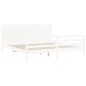 vidaXL Giroletto con Testiera Bianco 200x200 cm in Legno Massello vidaXL Giroletto con Testiera Bianco 200x200 cm in Legno Massello