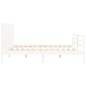 vidaXL Giroletto con Testiera Bianco 200x200 cm in Legno Massello vidaXL Giroletto con Testiera Bianco 200x200 cm in Legno Massello