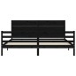 vidaXL Giroletto con Testiera Nero 200x200 cm in Legno Massello vidaXL Giroletto con Testiera Nero 200x200 cm in Legno Massello