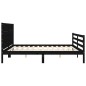 vidaXL Giroletto con Testiera Nero 200x200 cm in Legno Massello vidaXL Giroletto con Testiera Nero 200x200 cm in Legno Massello