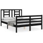 vidaXL Giroletto con Testiera Nero 4FT6 Double in Legno Massello vidaXL Giroletto con Testiera Nero 4FT6 Double in Legno Massello