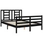 vidaXL Giroletto con Testiera Nero 4FT6 Double in Legno Massello vidaXL Giroletto con Testiera Nero 4FT6 Double in Legno Massello