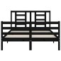 vidaXL Giroletto con Testiera Nero 4FT6 Double in Legno Massello vidaXL Giroletto con Testiera Nero 4FT6 Double in Legno Massello