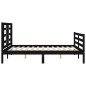 vidaXL Giroletto con Testiera Nero 4FT6 Double in Legno Massello vidaXL Giroletto con Testiera Nero 4FT6 Double in Legno Massello