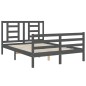vidaXL Giroletto con Testiera Grigio 140x190 cm in Legno Massello vidaXL Giroletto con Testiera Grigio 140x190 cm in Legno Massello