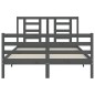 vidaXL Giroletto con Testiera Grigio 140x190 cm in Legno Massello vidaXL Giroletto con Testiera Grigio 140x190 cm in Legno Massello