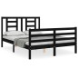 vidaXL Giroletto con Testiera Nero 140x190 cm in Legno Massello vidaXL Giroletto con Testiera Nero 140x190 cm in Legno Massello