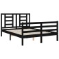 vidaXL Giroletto con Testiera Nero 140x190 cm in Legno Massello vidaXL Giroletto con Testiera Nero 140x190 cm in Legno Massello