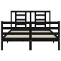 vidaXL Giroletto con Testiera Nero 140x190 cm in Legno Massello vidaXL Giroletto con Testiera Nero 140x190 cm in Legno Massello