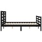 vidaXL Giroletto con Testiera Nero 140x190 cm in Legno Massello vidaXL Giroletto con Testiera Nero 140x190 cm in Legno Massello