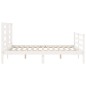 vidaXL Giroletto con Testiera Bianco 120x200 cm in Legno Massello