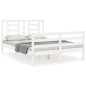 vidaXL Giroletto con Testiera Bianco 140x200 cm in Legno Massello vidaXL Giroletto con Testiera Bianco 140x200 cm in Legno Massello