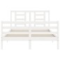 vidaXL Giroletto con Testiera Bianco 140x200 cm in Legno Massello vidaXL Giroletto con Testiera Bianco 140x200 cm in Legno Massello
