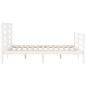 vidaXL Giroletto con Testiera Bianco 140x200 cm in Legno Massello vidaXL Giroletto con Testiera Bianco 140x200 cm in Legno Massello