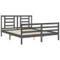 vidaXL Giroletto con Testiera Grigio 5FT King Size in Legno Massello