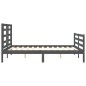 vidaXL Giroletto con Testiera Grigio 5FT King Size in Legno Massello