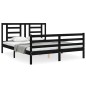 vidaXL Giroletto con Testiera Nero 5FT King Size in Legno Massello vidaXL Giroletto con Testiera Nero 5FT King Size in Legno Massello