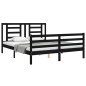 vidaXL Giroletto con Testiera Nero 5FT King Size in Legno Massello vidaXL Giroletto con Testiera Nero 5FT King Size in Legno Massello