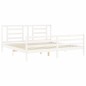 vidaXL Giroletto con Testiera Bianco 6FT Super King in Legno Massello vidaXL Giroletto con Testiera Bianco 6FT Super King in Legno Massello