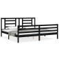 vidaXL Giroletto con Testiera Nero 6FT Super King in Legno Massello vidaXL Giroletto con Testiera Nero 6FT Super King in Legno Massello