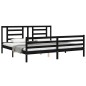 vidaXL Giroletto con Testiera Nero 6FT Super King in Legno Massello vidaXL Giroletto con Testiera Nero 6FT Super King in Legno Massello