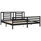 vidaXL Giroletto con Testiera Nero 6FT Super King in Legno Massello vidaXL Giroletto con Testiera Nero 6FT Super King in Legno Massello