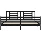 vidaXL Giroletto con Testiera Nero 6FT Super King in Legno Massello vidaXL Giroletto con Testiera Nero 6FT Super King in Legno Massello