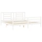 vidaXL Giroletto con Testiera Bianco 200x200 cm in Legno Massello vidaXL Giroletto con Testiera Bianco 200x200 cm in Legno Massello