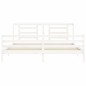 vidaXL Giroletto con Testiera Bianco 200x200 cm in Legno Massello vidaXL Giroletto con Testiera Bianco 200x200 cm in Legno Massello