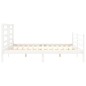 vidaXL Giroletto con Testiera Bianco 200x200 cm in Legno Massello vidaXL Giroletto con Testiera Bianco 200x200 cm in Legno Massello