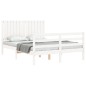 vidaXL Giroletto con Testiera Bianco 140x190 cm in Legno Massello vidaXL Giroletto con Testiera Bianco 140x190 cm in Legno Massello