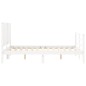 vidaXL Giroletto con Testiera Bianco 140x190 cm in Legno Massello vidaXL Giroletto con Testiera Bianco 140x190 cm in Legno Massello