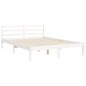 vidaXL Giroletto con Testiera Bianco 140x190 cm in Legno Massello vidaXL Giroletto con Testiera Bianco 140x190 cm in Legno Massello